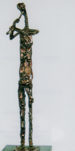 Sculpture intitulée "Le joueur de Flute…" par Robert Chevalier, Œuvre d'art originale