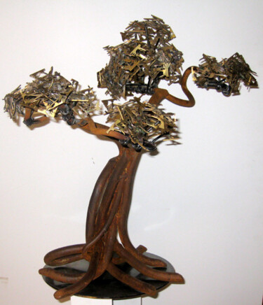 Sculpture titled "Le Bonzai" by Robert Chevalier, Original Artwork, Metals