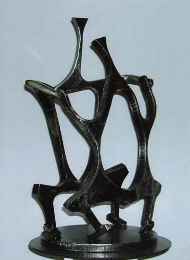 Sculpture intitulée "Les Sumos" par Robert Chevalier, Œuvre d'art originale, Métaux