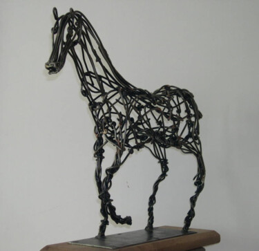 Sculpture intitulée "Cheval fil de Fer" par Robert Chevalier, Œuvre d'art originale