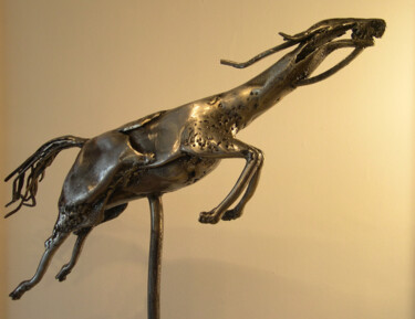 Sculpture intitulée "Cheval a L'obstacle" par Robert Chevalier, Œuvre d'art originale