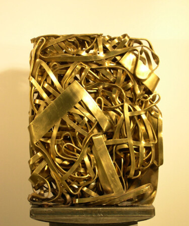 Sculpture intitulée "compression 2 (lait…" par Robert Chevalier, Œuvre d'art originale