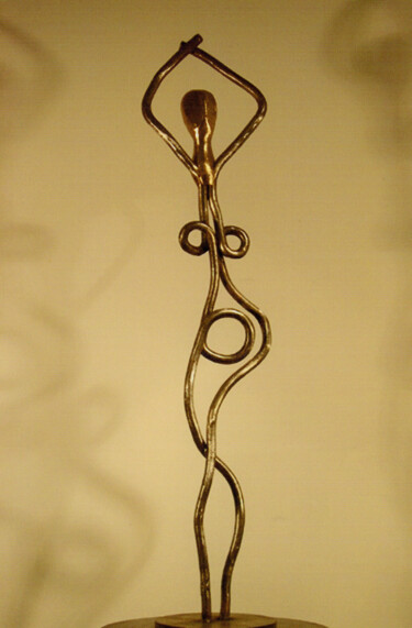 Sculpture titled "La Pause(acier,bron…" by Robert Chevalier, Original Artwork, Metals