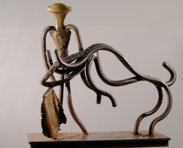 Escultura titulada "corrida 2 (acier,br…" por Robert Chevalier, Obra de arte original, Metales