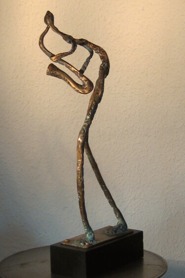 Sculpture intitulée "Le Saxophoniste" par Robert Chevalier, Œuvre d'art originale