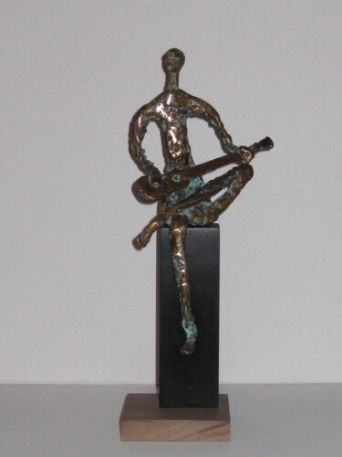 Sculpture intitulée "Le Joueur de Guitare" par Robert Chevalier, Œuvre d'art originale