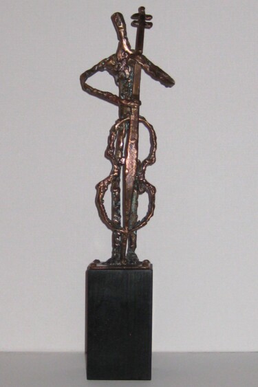 Sculpture intitulée "Le Bassiste" par Robert Chevalier, Œuvre d'art originale