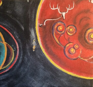 Картина под названием "HUNTER'S MOON" - Robert Craig Grassle, Подлинное произведение искусства, Акрил Установлен на Деревянн…