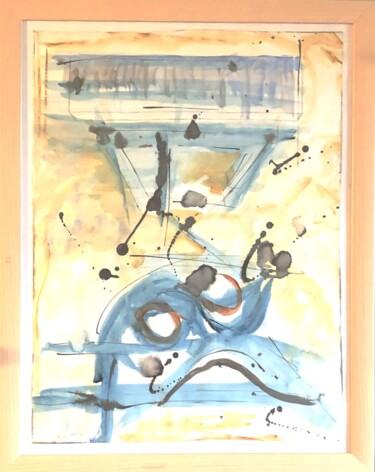 Painting titled "Etudes sur les chif…" by Robert Croizet, Original Artwork, Acrylic Mounted on Cardboard