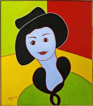 Painting titled "La femme au chapeau…" by Robert Daniel Syriex, Original Artwork