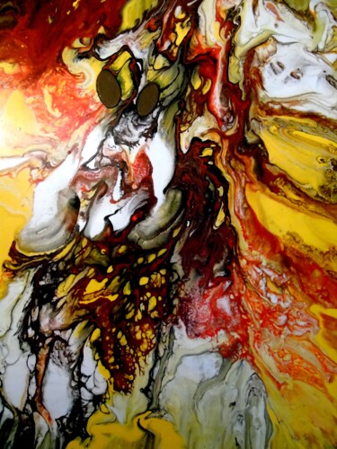 Картина под названием "Abstrait 18" - Robert Daout, Подлинное произведение искусства, Акрил Установлен на Деревянная рама дл…