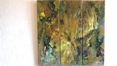 Painting titled "Tableaux composé 14" by Robert Daout, Original Artwork, Acrylic Mounted on Wood Stretcher frame