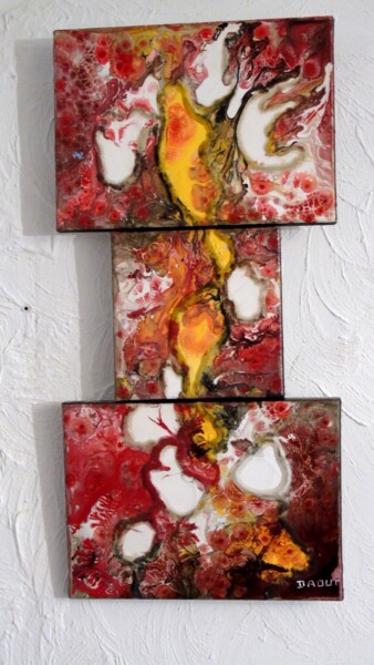 Painting titled "Tableaux composé 15" by Robert Daout, Original Artwork, Acrylic Mounted on Wood Stretcher frame