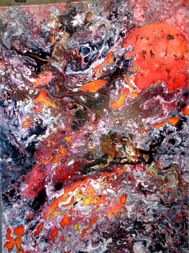 Картина под названием "Cosmos 16" - Robert Daout, Подлинное произведение искусства, Акрил Установлен на Деревянная рама для…