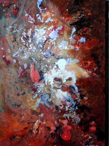 Painting titled "Abstrait 41" by Robert Daout, Original Artwork, Acrylic Mounted on Wood Stretcher frame