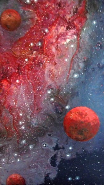 Painting titled "cosmos 34" by Robert Daout, Original Artwork, Acrylic Mounted on Wood Stretcher frame