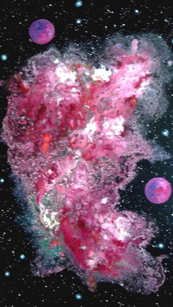 Painting titled "Cosmos 38" by Robert Daout, Original Artwork, Acrylic Mounted on Wood Stretcher frame