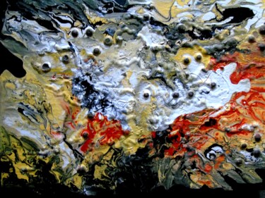 Painting titled "Abstrait 46" by Robert Daout, Original Artwork, Acrylic Mounted on Wood Stretcher frame