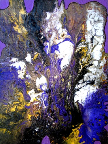 Картина под названием "Abstrait 63" - Robert Daout, Подлинное произведение искусства, Акрил Установлен на Деревянная рама дл…