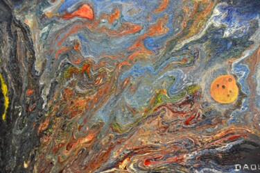 Peinture intitulée "Cosmos 55 (petit fo…" par Robert Daout, Œuvre d'art originale, Acrylique Monté sur Châssis en bois