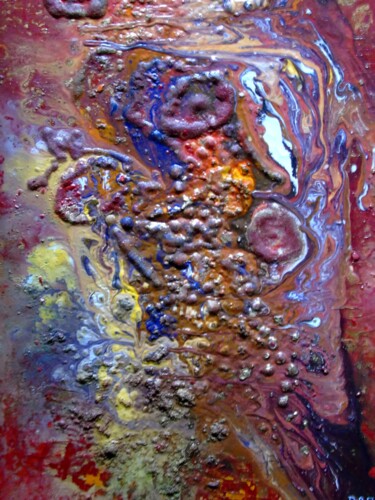 Painting titled "Abstrait 142" by Robert Daout, Original Artwork, Acrylic Mounted on Wood Stretcher frame