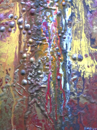 Painting titled "Abstrait 143" by Robert Daout, Original Artwork, Acrylic Mounted on Wood Stretcher frame