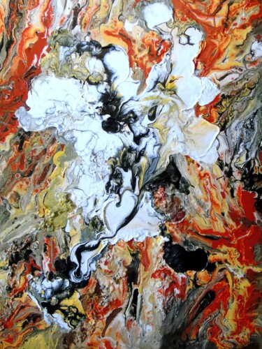 Картина под названием "Abstrait 109" - Robert Daout, Подлинное произведение искусства, Акрил Установлен на Деревянная рама д…