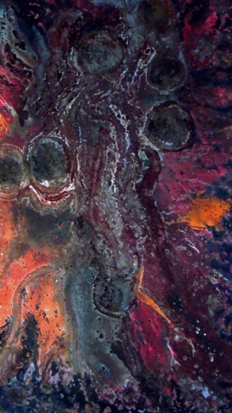 Ζωγραφική με τίτλο "Abstrait 150" από Robert Daout, Αυθεντικά έργα τέχνης, Ακρυλικό Τοποθετήθηκε στο Ξύλινο φορείο σκελετό