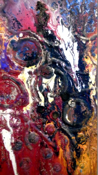 Painting titled "Abstrait 151" by Robert Daout, Original Artwork, Acrylic Mounted on Wood Stretcher frame