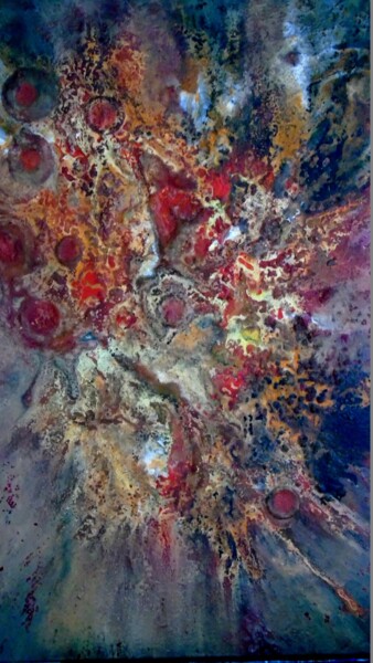 Painting titled "Abstrait 160" by Robert Daout, Original Artwork, Acrylic Mounted on Wood Stretcher frame