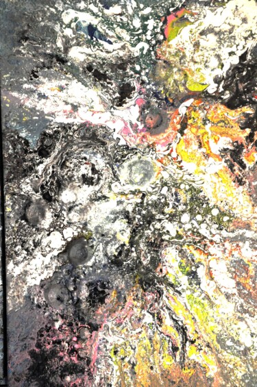 Ζωγραφική με τίτλο "Abstrait 201" από Robert Daout, Αυθεντικά έργα τέχνης, Ακρυλικό Τοποθετήθηκε στο Ξύλινο φορείο σκελετό
