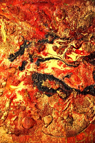 Ζωγραφική με τίτλο "Abstrait 223" από Robert Daout, Αυθεντικά έργα τέχνης, Ακρυλικό Τοποθετήθηκε στο Ξύλινο φορείο σκελετό