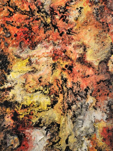 Ζωγραφική με τίτλο "Abstrait 225" από Robert Daout, Αυθεντικά έργα τέχνης, Ακρυλικό Τοποθετήθηκε στο Ξύλινο φορείο σκελετό