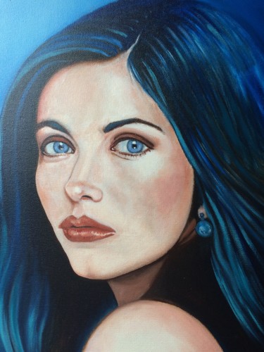 Painting titled "Blue Lookblue.jpg" by Rob Delves, Original Artwork