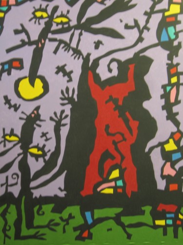 Peinture intitulée "The fox and the crow" par Robert Gaillot, Œuvre d'art originale