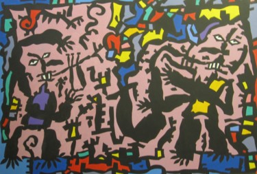 Peinture intitulée "Trumpet and the sax" par Robert Gaillot, Œuvre d'art originale