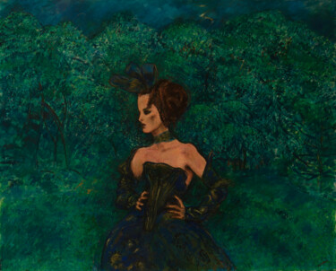 Pittura intitolato "La Forêt - Peinture…" da Robert Gibson, Opera d'arte originale, Olio Montato su Telaio per barella in le…