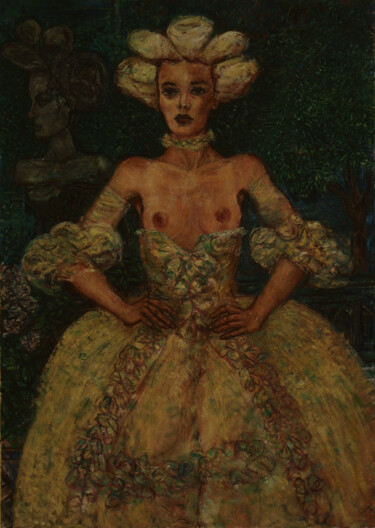 Malerei mit dem Titel "La Comtesse aux sei…" von Robert Gibson, Original-Kunstwerk, Öl