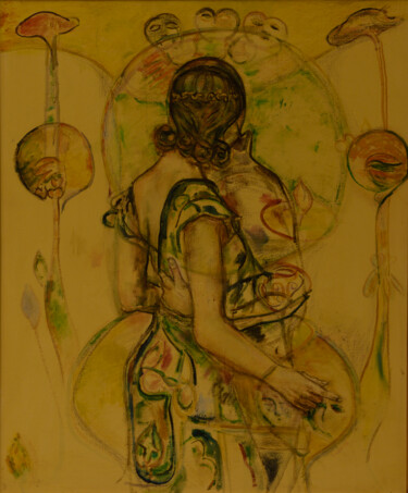 Картина под названием "Le Bal- Peinture à…" - Robert Gibson, Подлинное произведение искусства, Масло Установлен на Деревянна…
