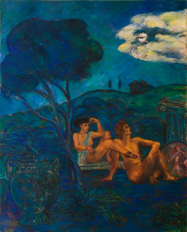 Pittura intitolato "Songe d 'Achille -…" da Robert Gibson, Opera d'arte originale, Olio Montato su Telaio per barella in leg…