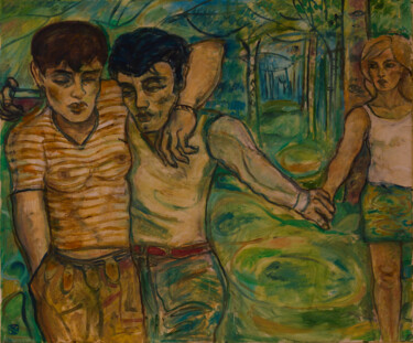 Peinture intitulée "Ivresse (trio 3)- H…" par Robert Gibson, Œuvre d'art originale, Huile Monté sur Châssis en bois