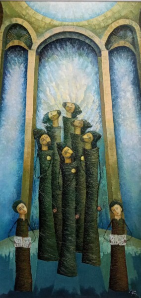 Malerei mit dem Titel "Mass" von Robert Hekimyan, Original-Kunstwerk, Öl