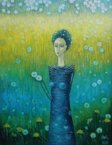 Картина под названием "Dandelion" - Robert Hekimyan, Подлинное произведение искусства, Масло