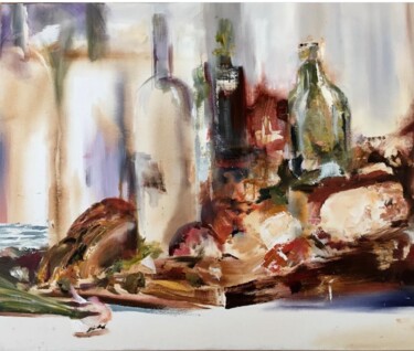 Peinture intitulée "The Buffet I" par Robert Hettich, Œuvre d'art originale, Acrylique