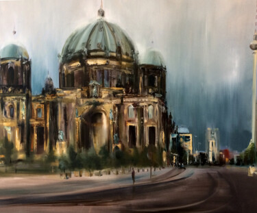 Malerei mit dem Titel "Berliner Dom" von Robert Hettich, Original-Kunstwerk, Öl