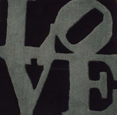 Textielkunst getiteld "Love "Winter"" door Robert Indiana, Origineel Kunstwerk, Stof