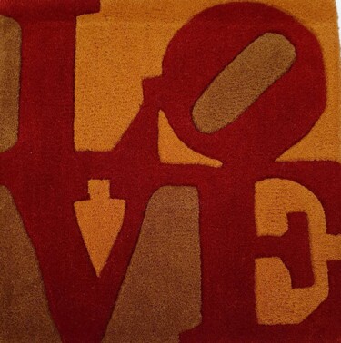Arte têxtil intitulada "Love "Autumn"" por Robert Indiana, Obras de arte originais, Tecido
