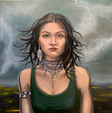 Painting titled "MAELSTROM_FEMME" by Robert Inestroza, Original Artwork, Oil