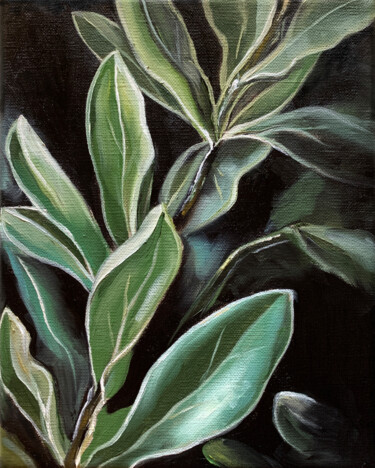 Painting titled "LAUREL" by Robert Inestroza, Original Artwork, Oil Mounted on Wood Stretcher frame