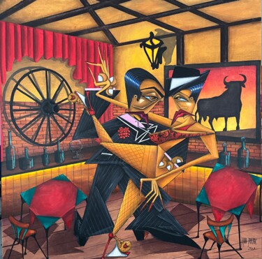 Pintura titulada "Bodega de musica Ta…" por Robert Jadczak (R.ROB  Jadczak), Obra de arte original, Oleo